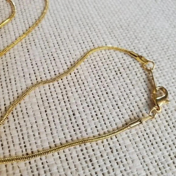 18K Yellow Gold Plated 17" Long Snake Chain Necklace with Lobster Claw Clasp - Picture 6 of 8
